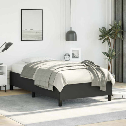 Bed Frame without Mattress 100x203cm Faux Leather Black Twin 35 cm
