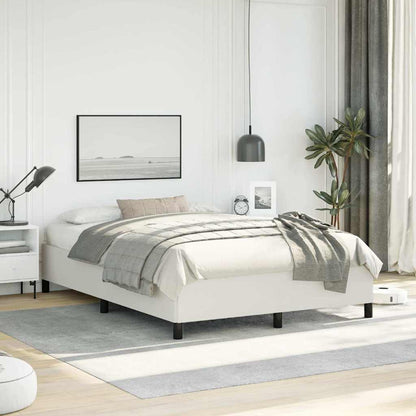 Bed Frame without Mattress 100x203cm Faux Leather White Double Size 35 cm