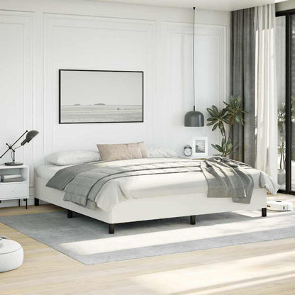 Bed Frame without Mattress 100x203cm Faux Leather White King 35 cm