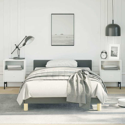 Bed Frame without Mattress Fabric Dark grey Twin