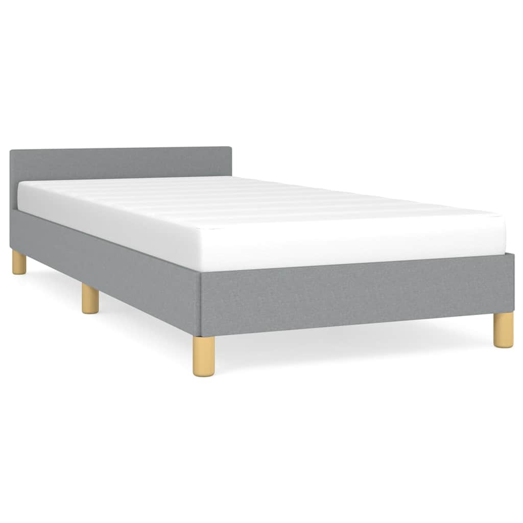Bed Frame without Mattress Fabric Light grey Twin XL