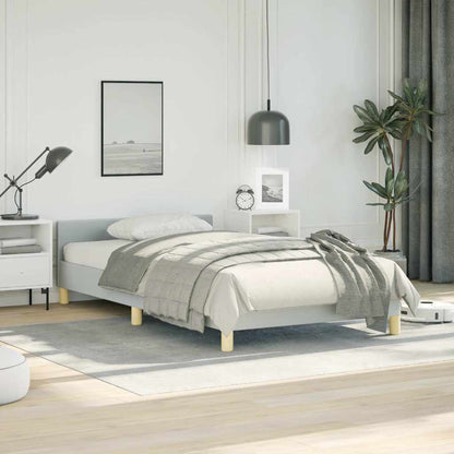 Bed Frame without Mattress Fabric Light grey Twin XL