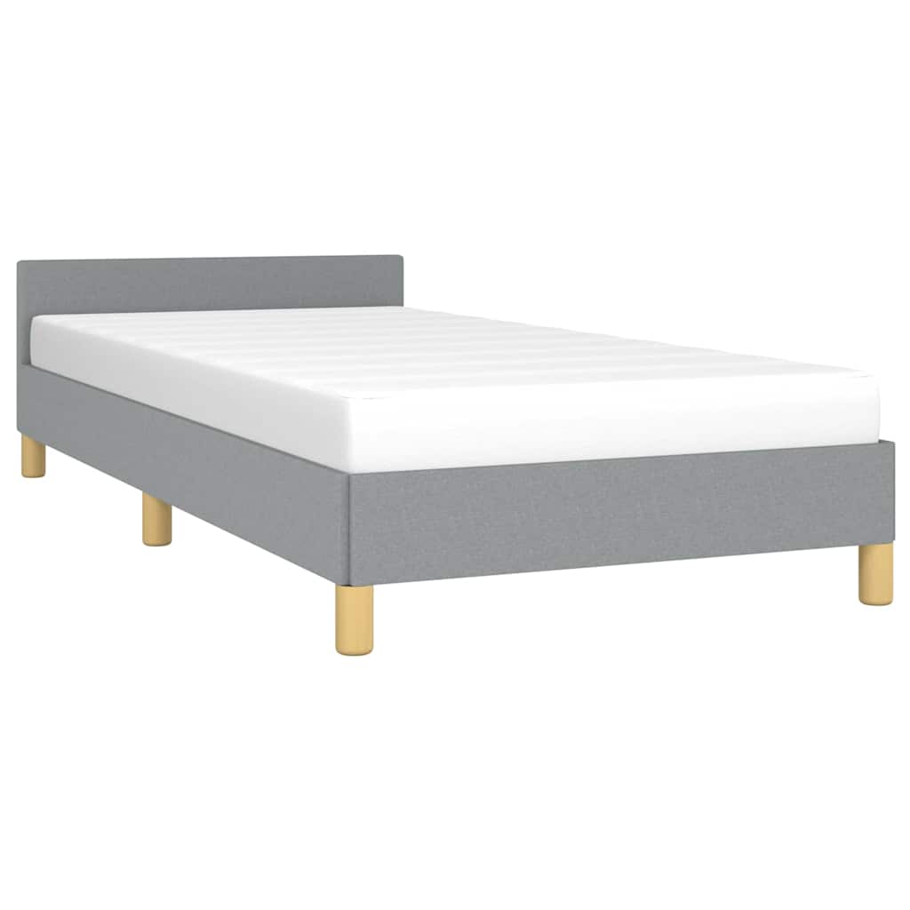 Bed Frame without Mattress Fabric Light grey Twin XL
