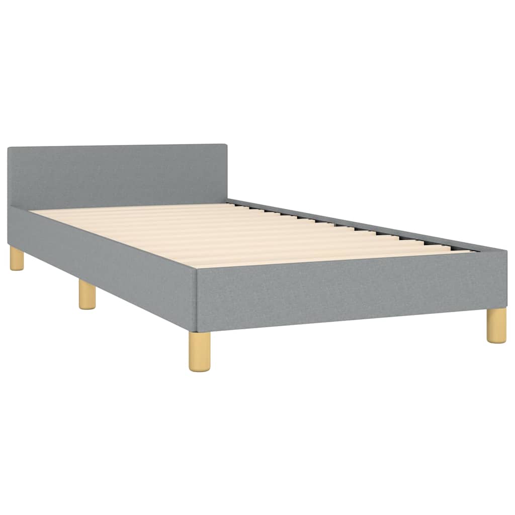Bed Frame without Mattress Fabric Light grey Twin XL