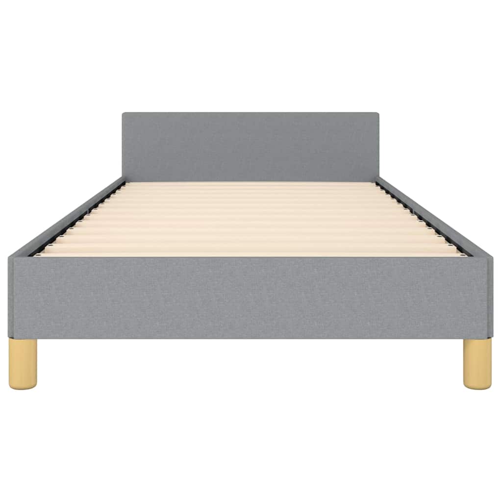 Bed Frame without Mattress Fabric Light grey Twin XL