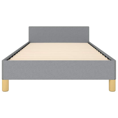 Bed Frame without Mattress Fabric Light grey Twin XL