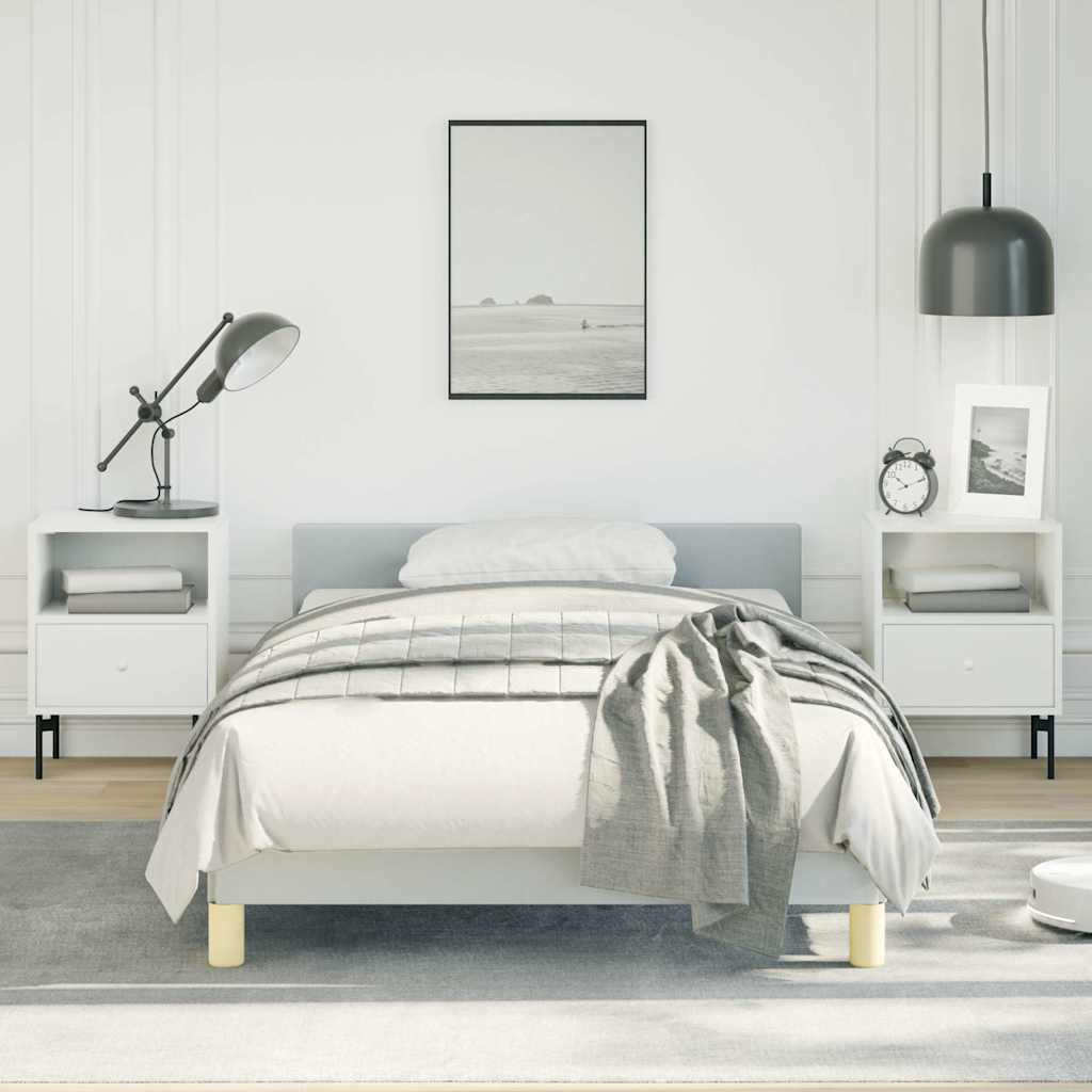 Bed Frame without Mattress Fabric Light grey Twin XL