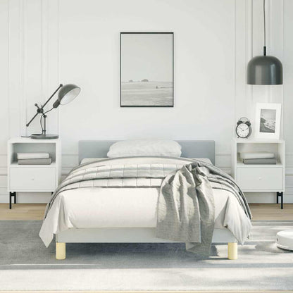 Bed Frame without Mattress Fabric Light grey Twin XL