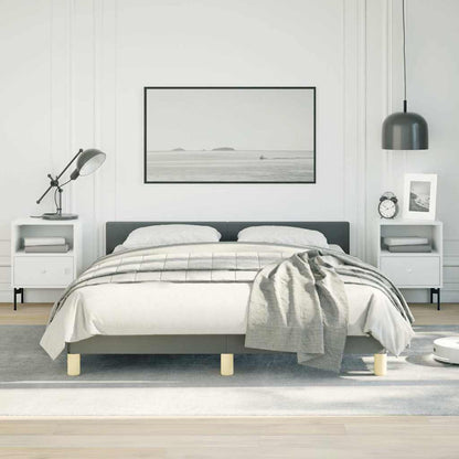 Bed Frame without Mattress Fabric Dark grey Queen
