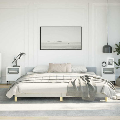 Bed Frame without Mattress Fabric Dark grey King