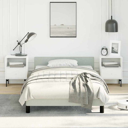 Bed Frame without Mattress Velvet Light grey Twin