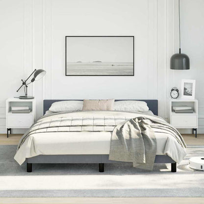 Bed Frame without Mattress Velvet Dark grey Queen
