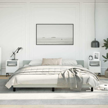 Bed Frame without Mattress Velvet Light grey King