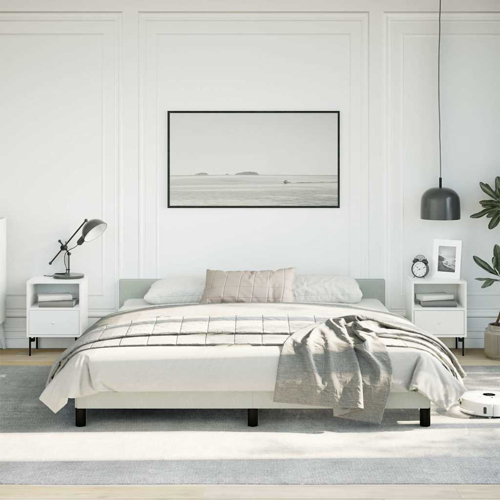 Bed Frame without Mattress Velvet Light grey California King