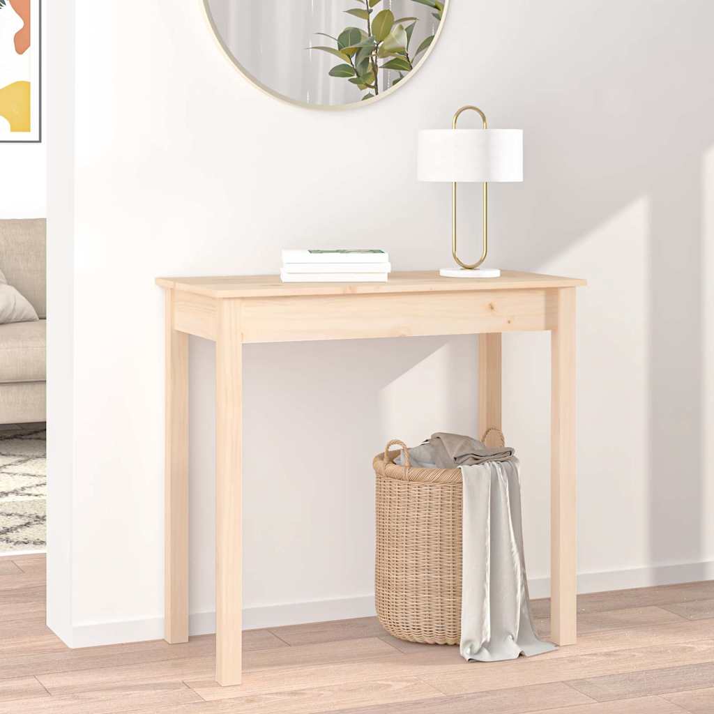 Console Table 80x40x75 cm Solid Wood Pine Natural 80 cm