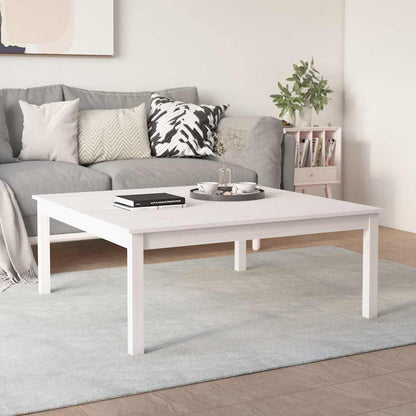 Coffee Table Solid Wood Pine Height 40 cm White 100 cm 100 cm