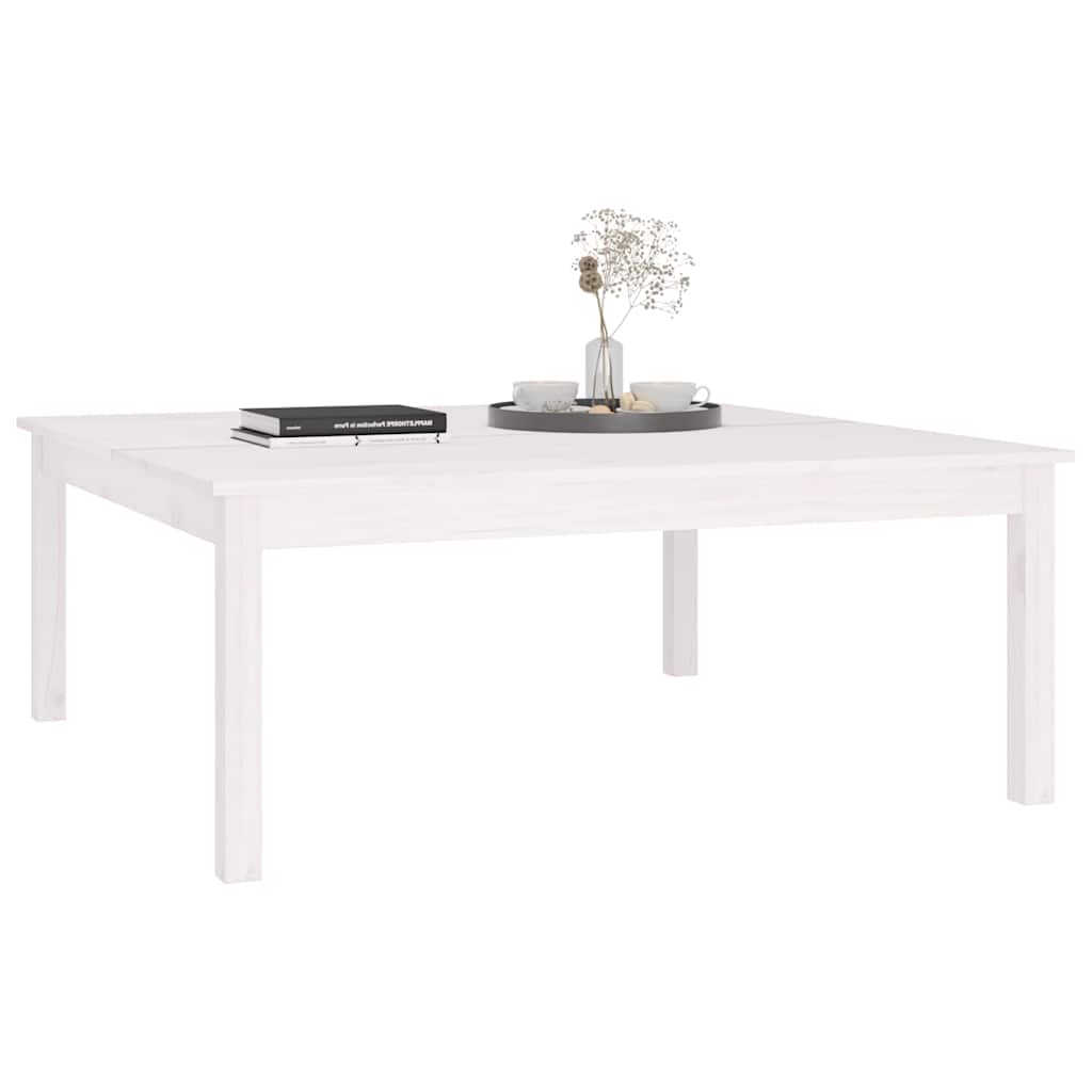 Coffee Table Solid Wood Pine Height 40 cm White 100 cm 100 cm