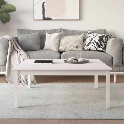 Coffee Table Solid Wood Pine Height 40 cm White 100 cm 100 cm
