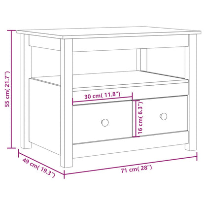 vidaXL Coffee Table Honey Brown 71x49x55 cm Solid Wood Pine