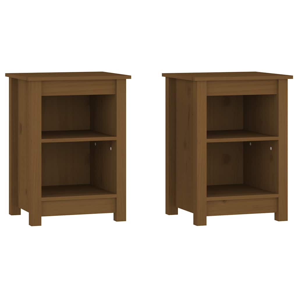 Bedside Cabinets 40x35x55 cm Solid Wood Pine Honey brown