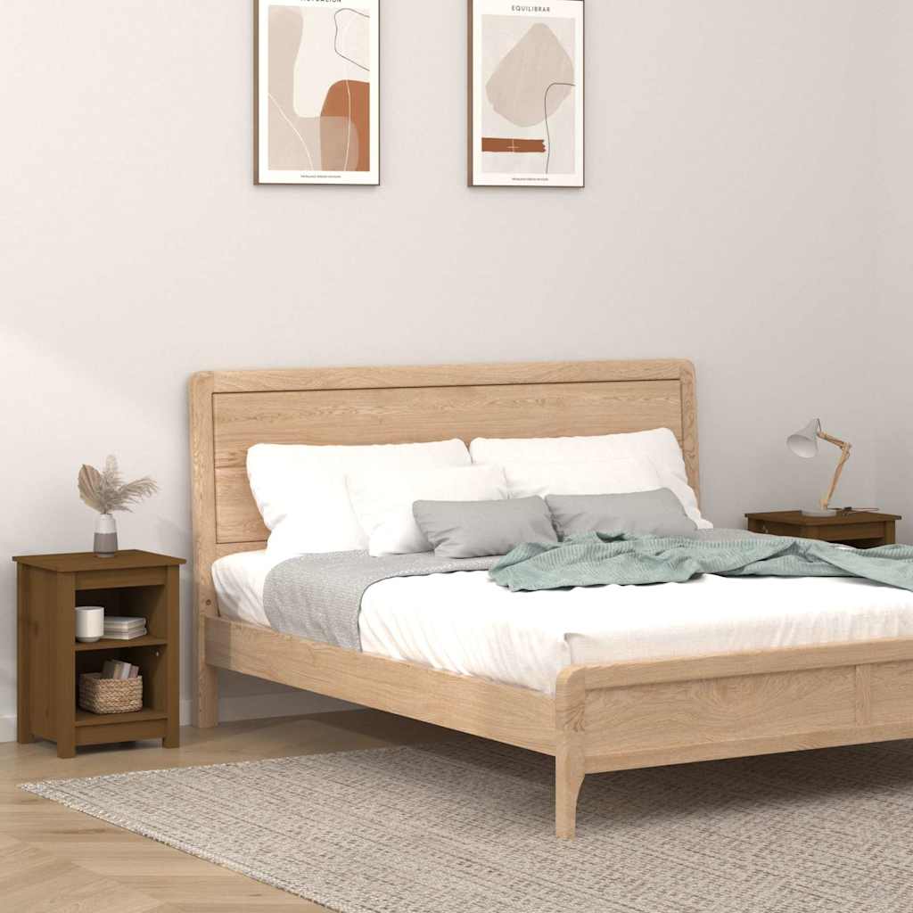 Bedside Cabinets 40x35x55 cm Solid Wood Pine Honey brown
