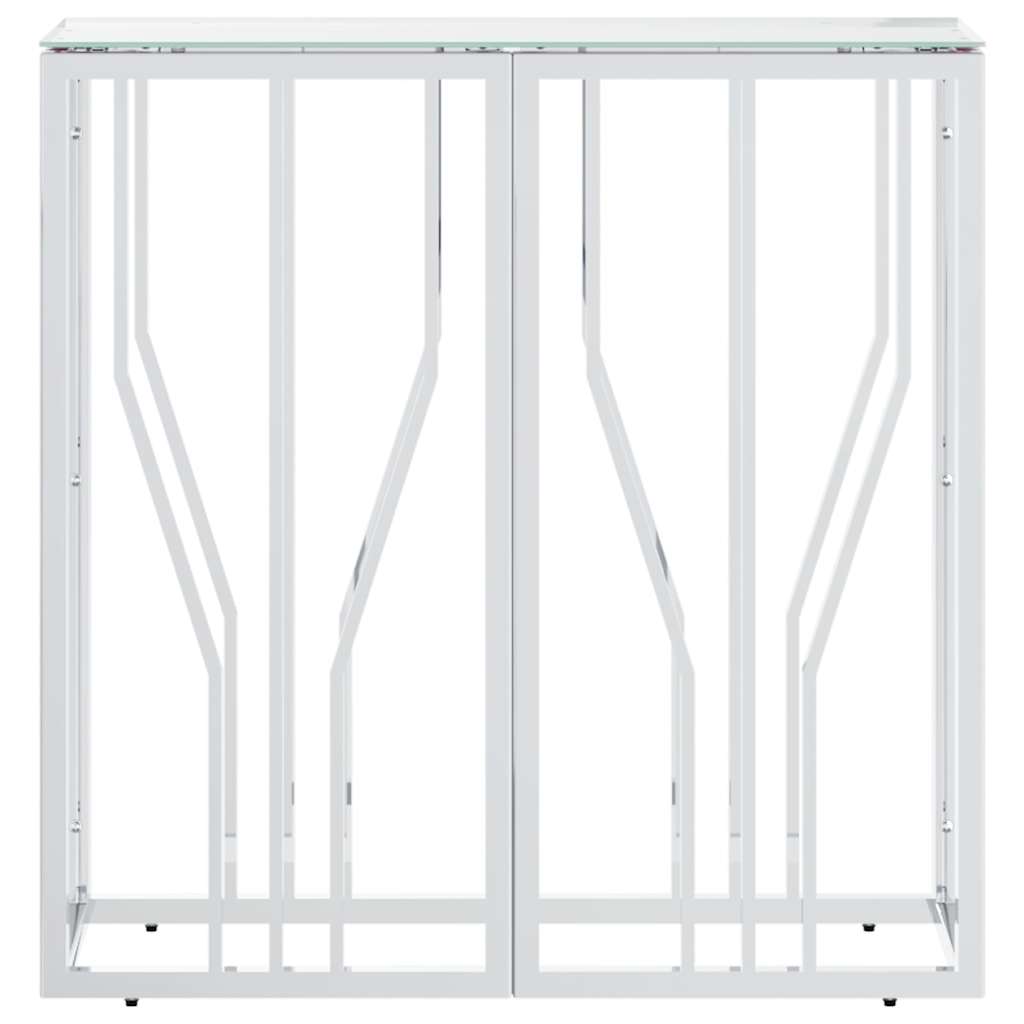 Console Table 70x30x70 cm Stainless Steel Silver Glass