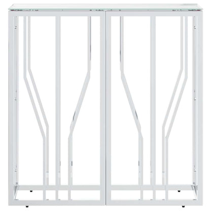 Console Table 70x30x70 cm Stainless Steel Silver Glass