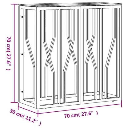 Console Table 70x30x70 cm Stainless Steel Silver Glass