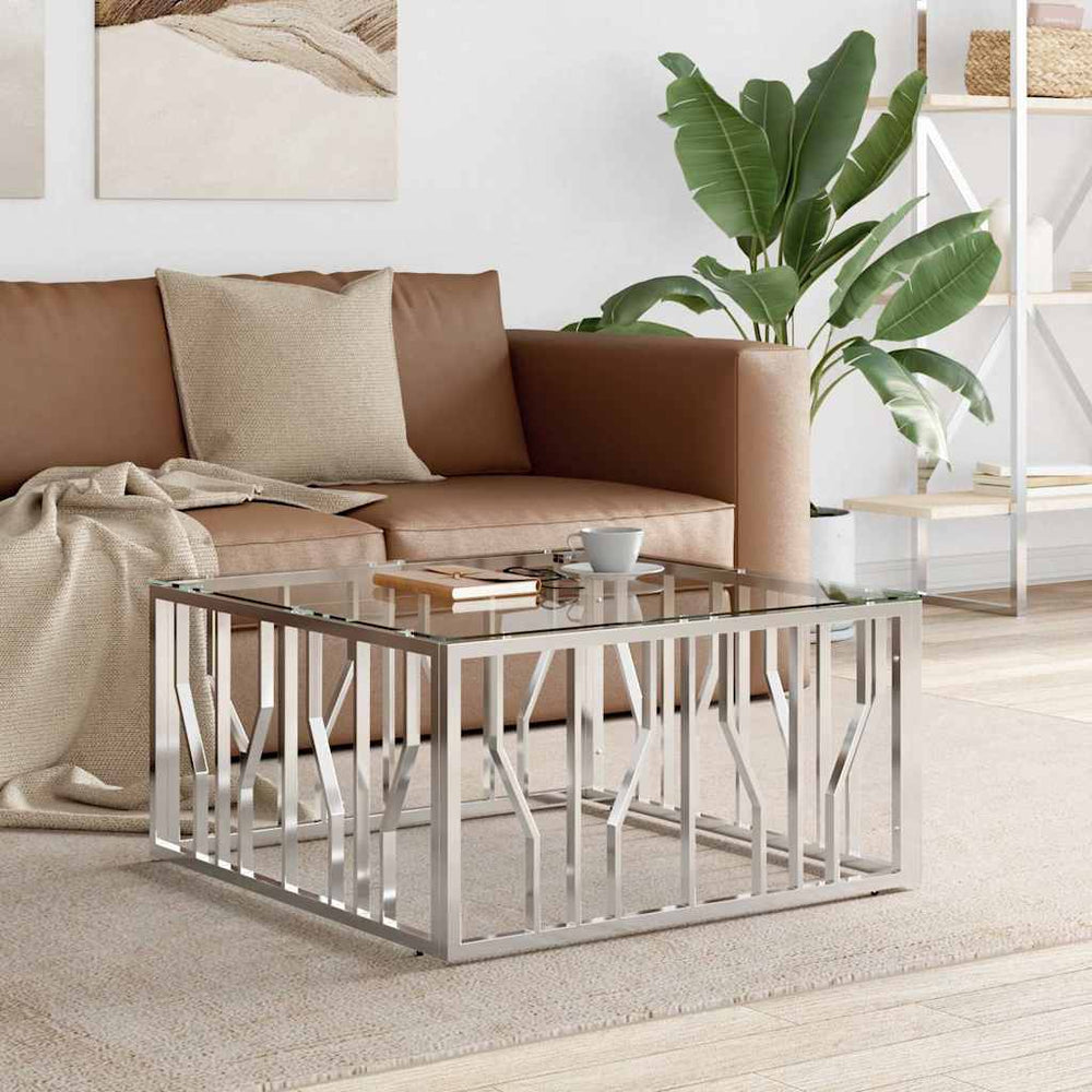 vidaXL Coffee Table 80x80x40 cm Stainless Steel