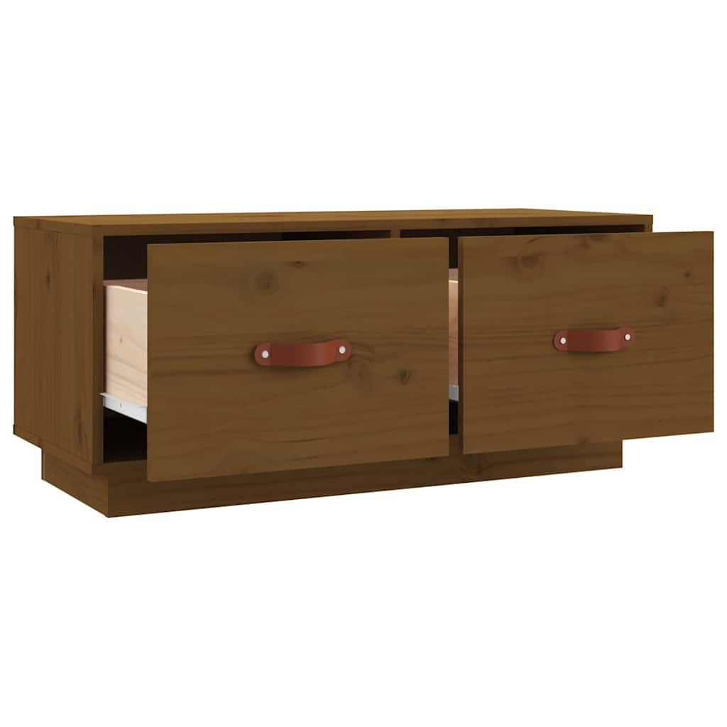 TV Cabinet 80x34x35 cm Solid Wood Pine Honey brown