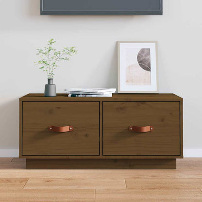 TV Cabinet 80x34x35 cm Solid Wood Pine Honey brown