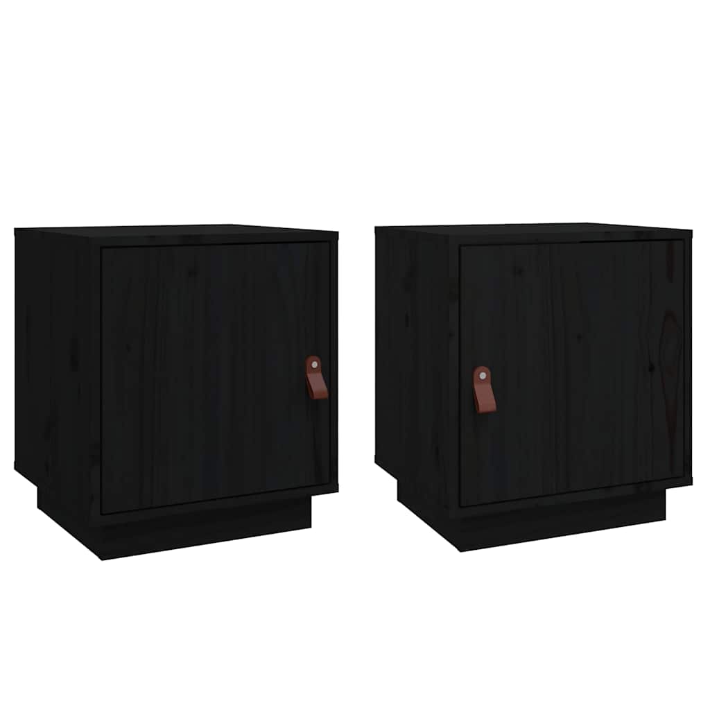 Bedside Cabinet 40x34x45 cm Solid Wood Pine Black