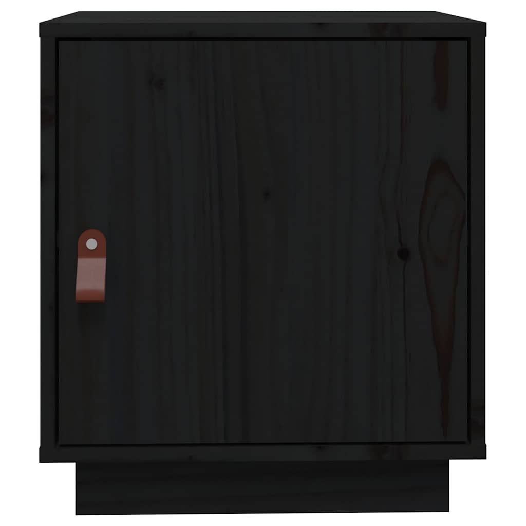 Bedside Cabinet 40x34x45 cm Solid Wood Pine Black