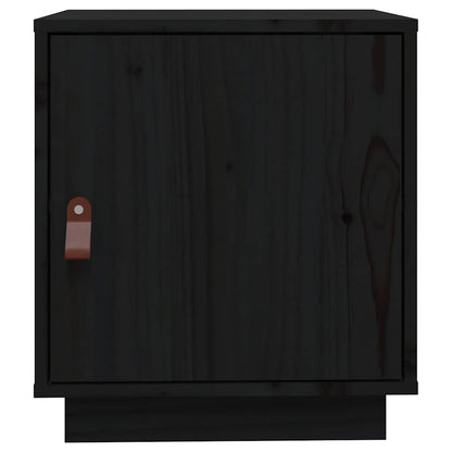 Bedside Cabinet 40x34x45 cm Solid Wood Pine Black