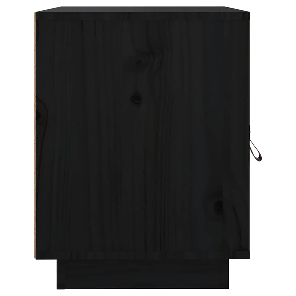 Bedside Cabinet 40x34x45 cm Solid Wood Pine Black