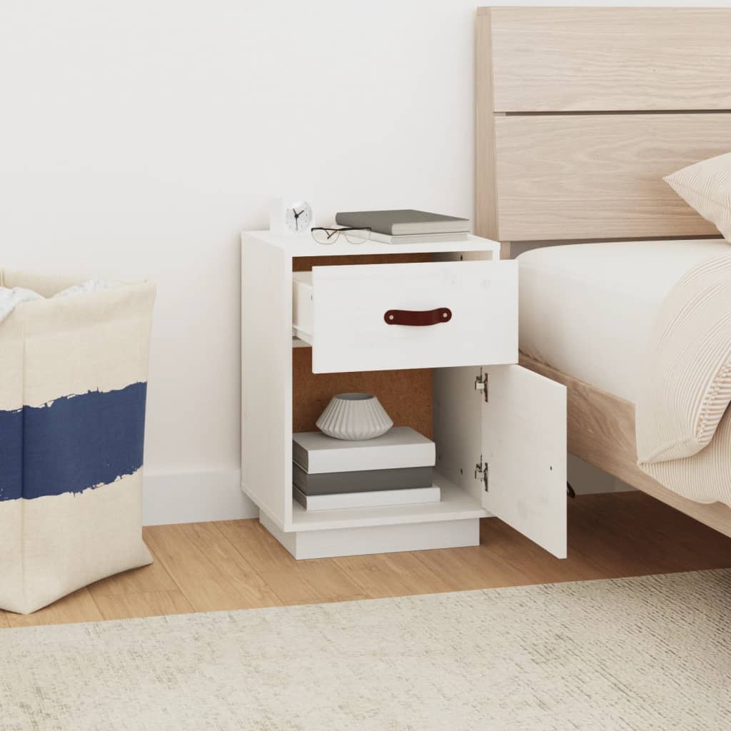 vidaXL Bedside Cabinets 2 pcs White 40x34x55 cm Solid Wood Pine