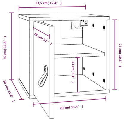 vidaXL Wall Cabinets 2 pcs Grey 31.5x30x30 cm Solid Wood Pine