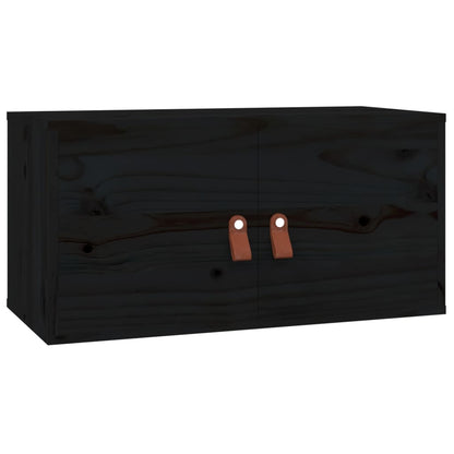 vidaXL Wall Cabinets 2 pcs Black 60x30x30 cm Solid Wood Pine