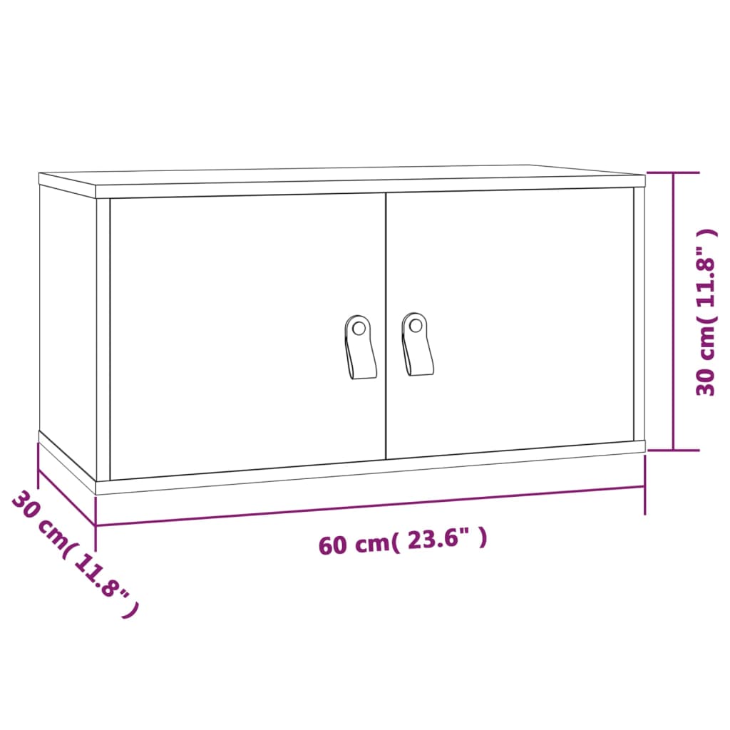 vidaXL Wall Cabinets 2 pcs Black 60x30x30 cm Solid Wood Pine