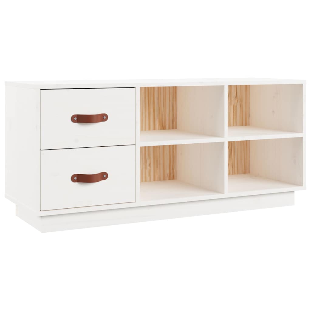 Shoe Bench 100x34x45 cm Solid Wood Pine White