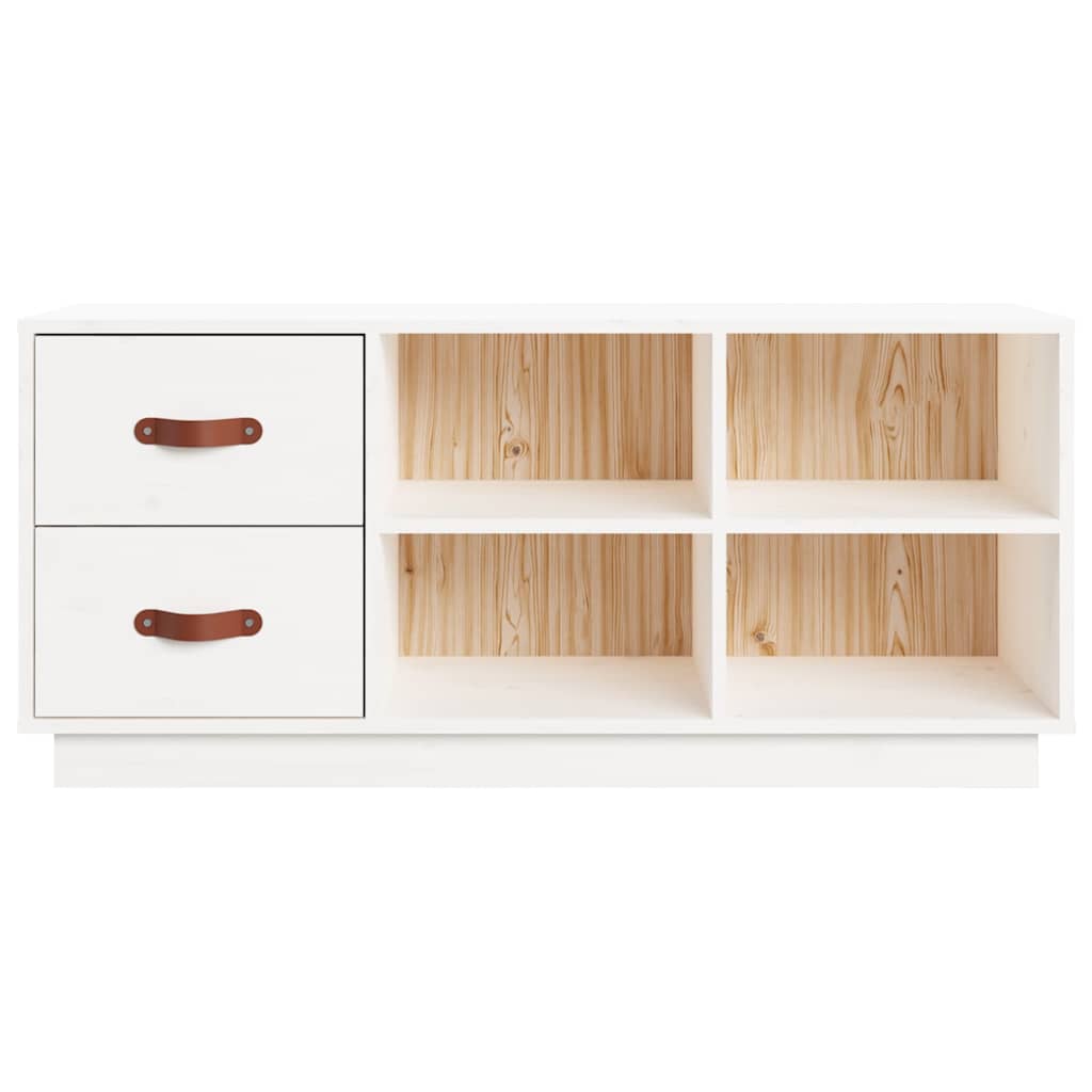 Shoe Bench 100x34x45 cm Solid Wood Pine White