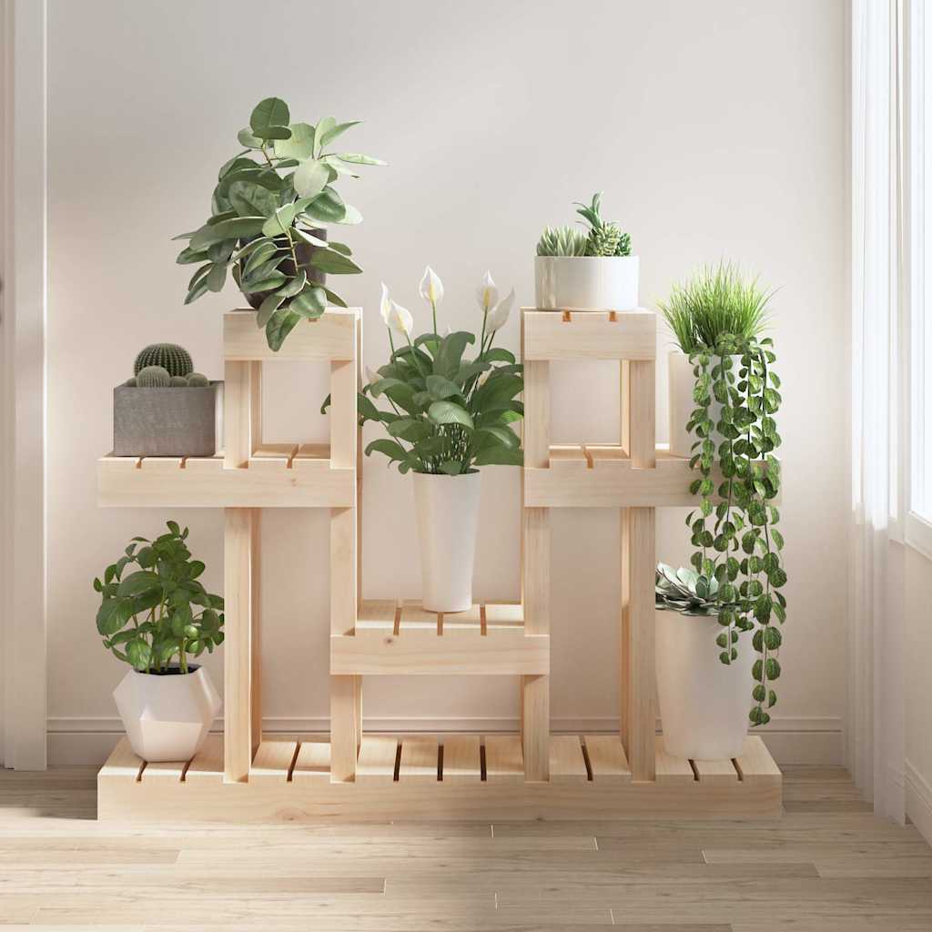 Plant Stand 85x25x109,5 cm Solid Wood Pine Natural 104.5 cm 77.5 cm