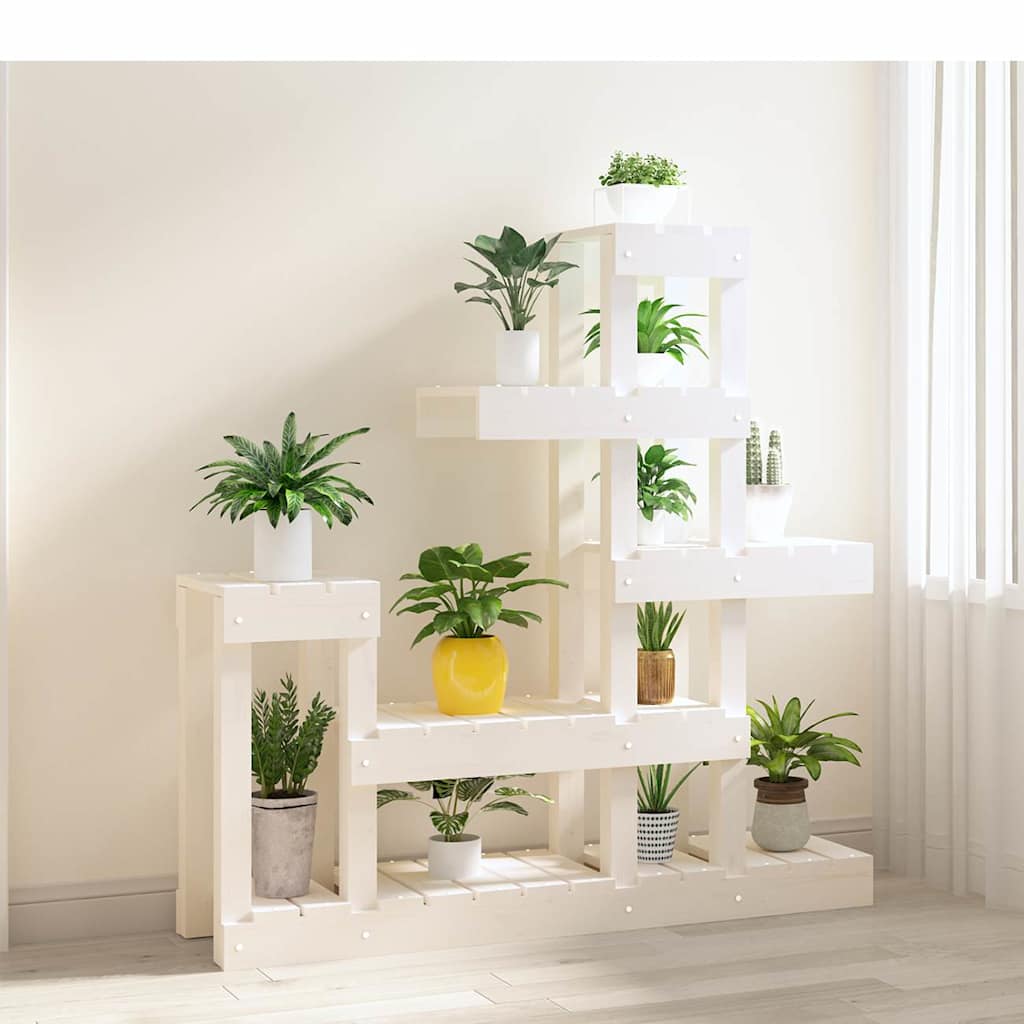 Plant Stand 85x25x109,5 cm Solid Wood Pine White 92 cm 97 cm