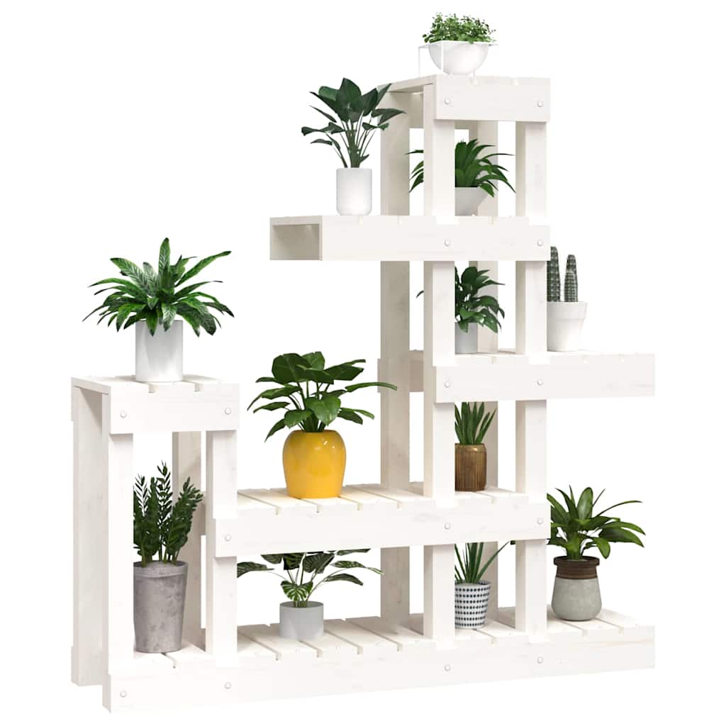 Plant Stand 85x25x109,5 cm Solid Wood Pine White 92 cm 97 cm