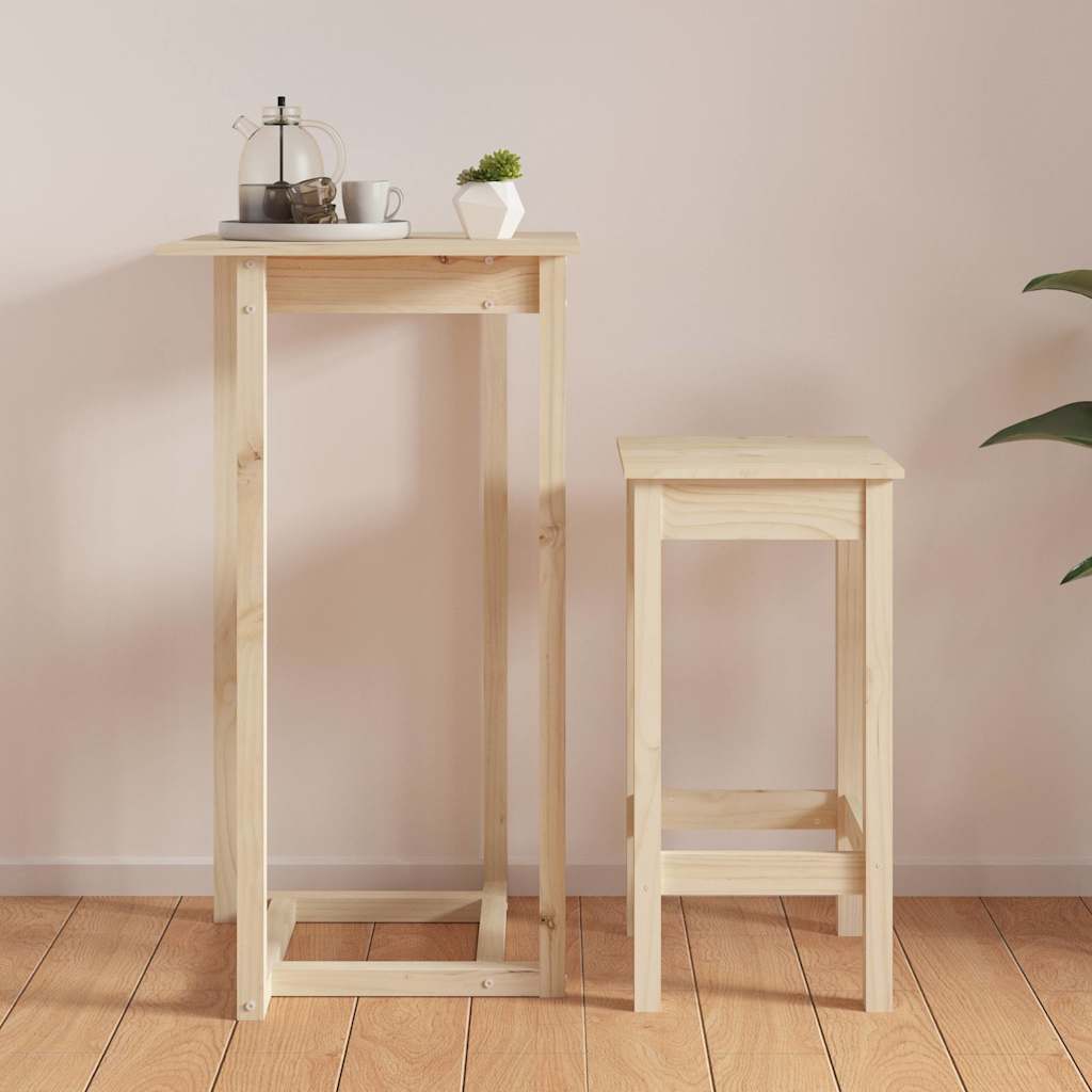 Bar Table Solid Wood Pine Natural 60 cm 60 cm
