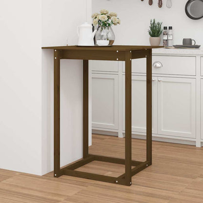 Bar Table Solid Wood Pine Honey brown 80 cm 80 cm