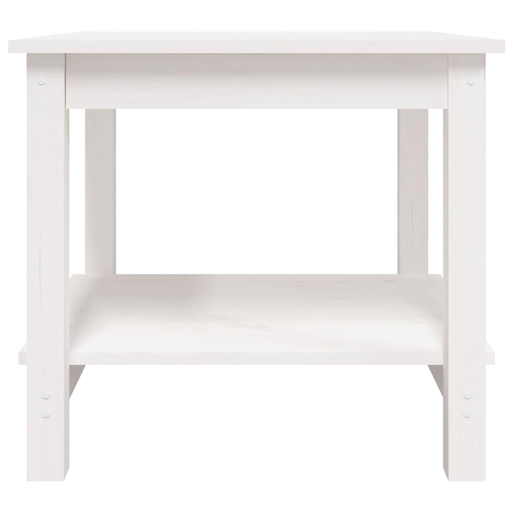 Coffee Table Solid Wood Pine White 50 cm 50 cm