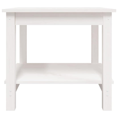 Coffee Table Solid Wood Pine White 50 cm 50 cm
