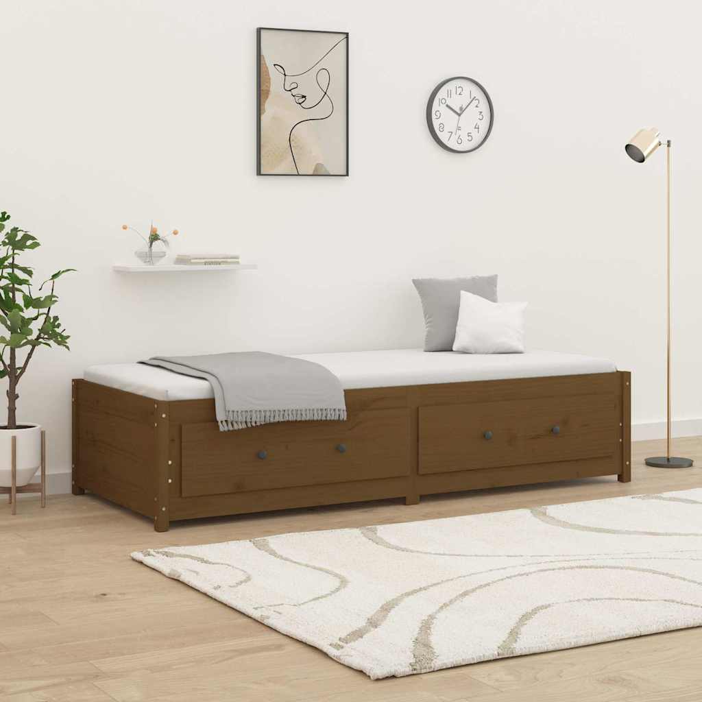 Day Bed without Mattress Solid Wood Pine Honey brown 80 cm 200 cm