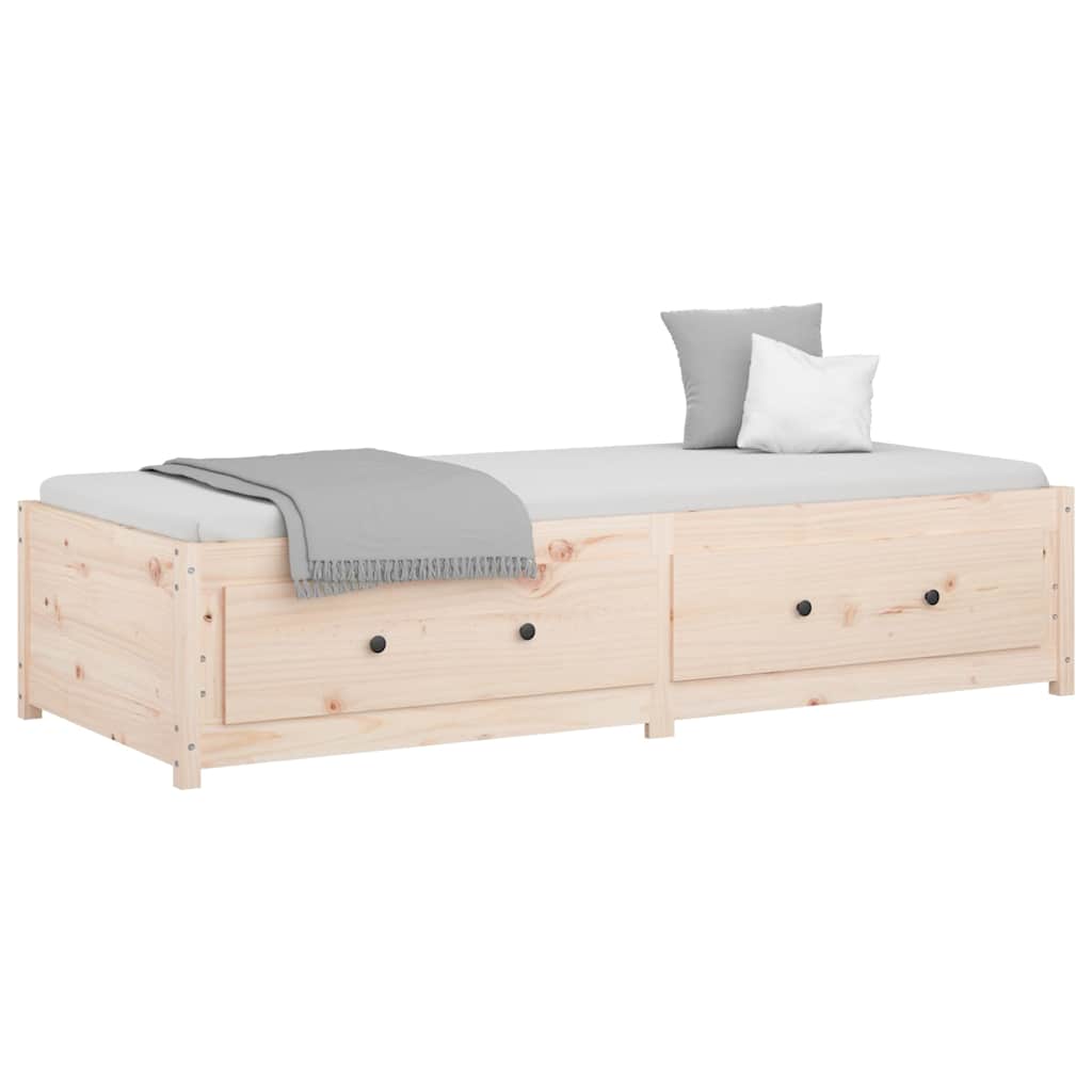 Day Bed without Mattress Solid Wood Pine Natural 90 cm 200 cm